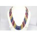 Natural Multi Color Sapphire faceted Beads Stones NECKLACE 7 lines 567 Ct P 543